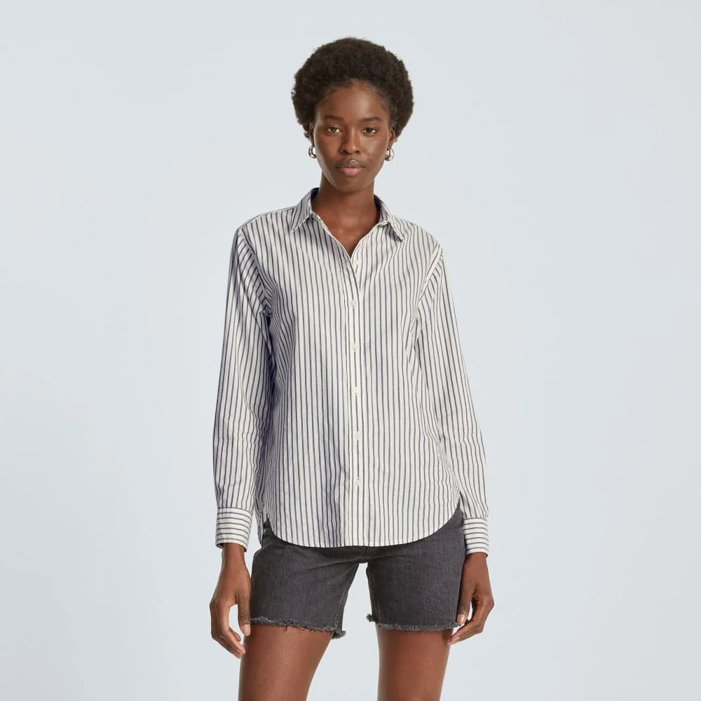 The Must-Have Shirt in Silky Cotton | Deep Blue / Canvas (4)