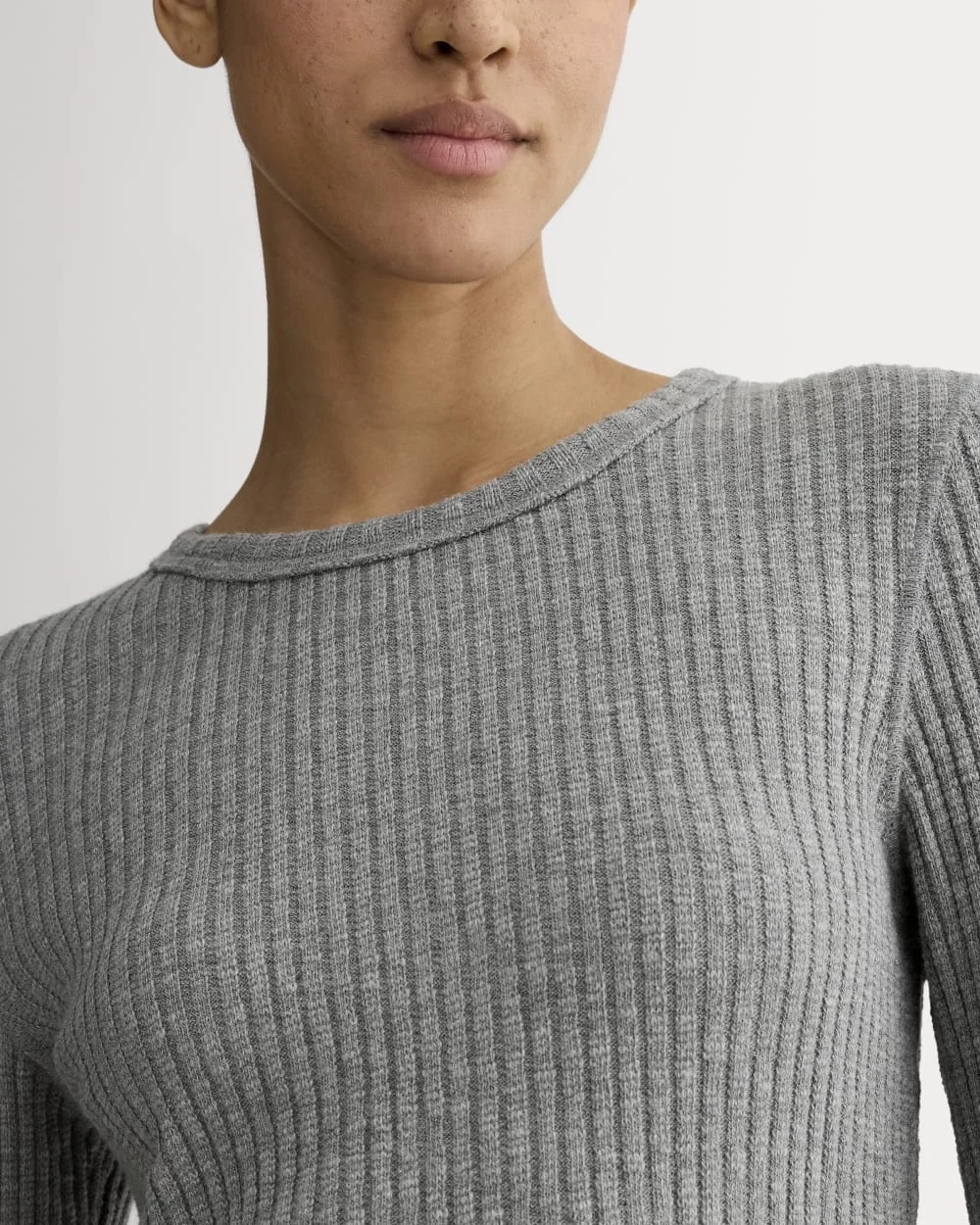 The Cozy Rib Long-Sleeve Tee | Mid Heather Grey (5)