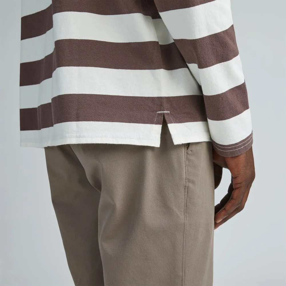 The Premium-Weight Rugby Shirt | Chocolate Brown / Canvas Tan (4)