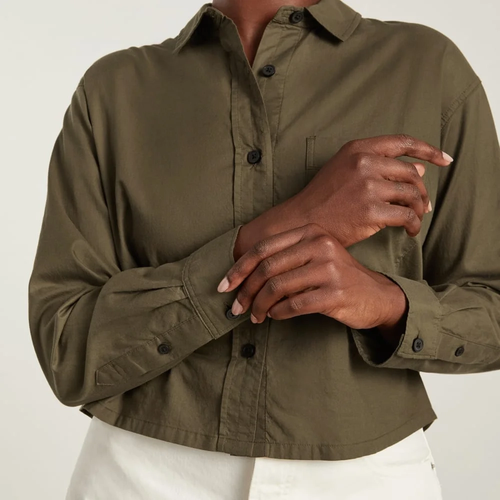 The Way-Short Shirt in Silky Cotton | Beech (6)