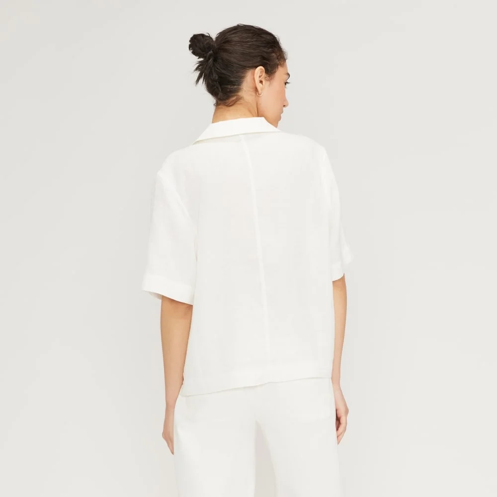 The Linen Workwear Shirt | White (5)