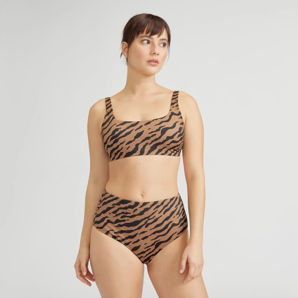 The Square-Neck Bikini Top | Tiger Stripe Toasted Coconut (4)