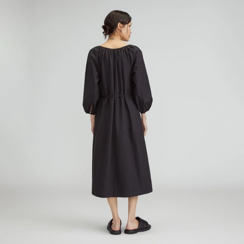 The Raglan Sleeve Poplin Dress | Black (5)