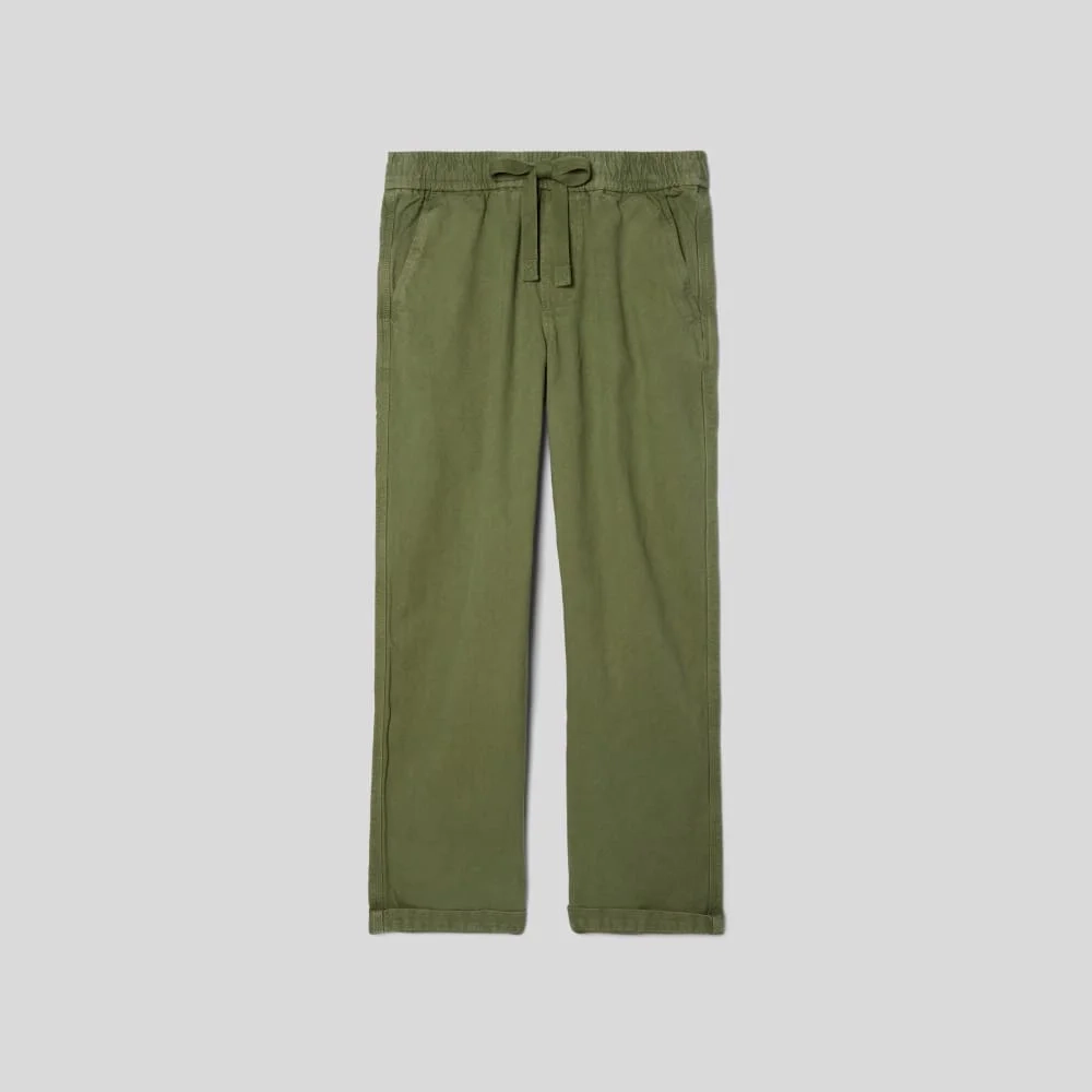 The Canvas Organic Cotton Drawstring Pant | Forest Green (4)