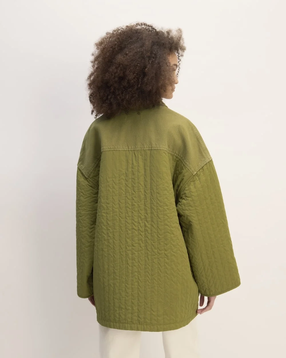 The Everlane x Marques' Almeida Canvas Patchwork Jacket | Moss Green (4)