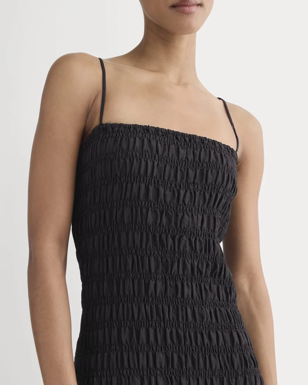The Smocked Column Dress | Black (5)