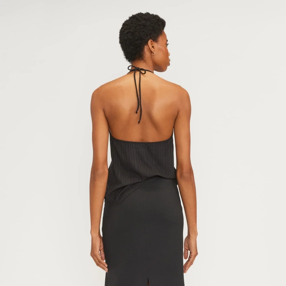 The Rib Soft Knit Halter Top | Black (5)