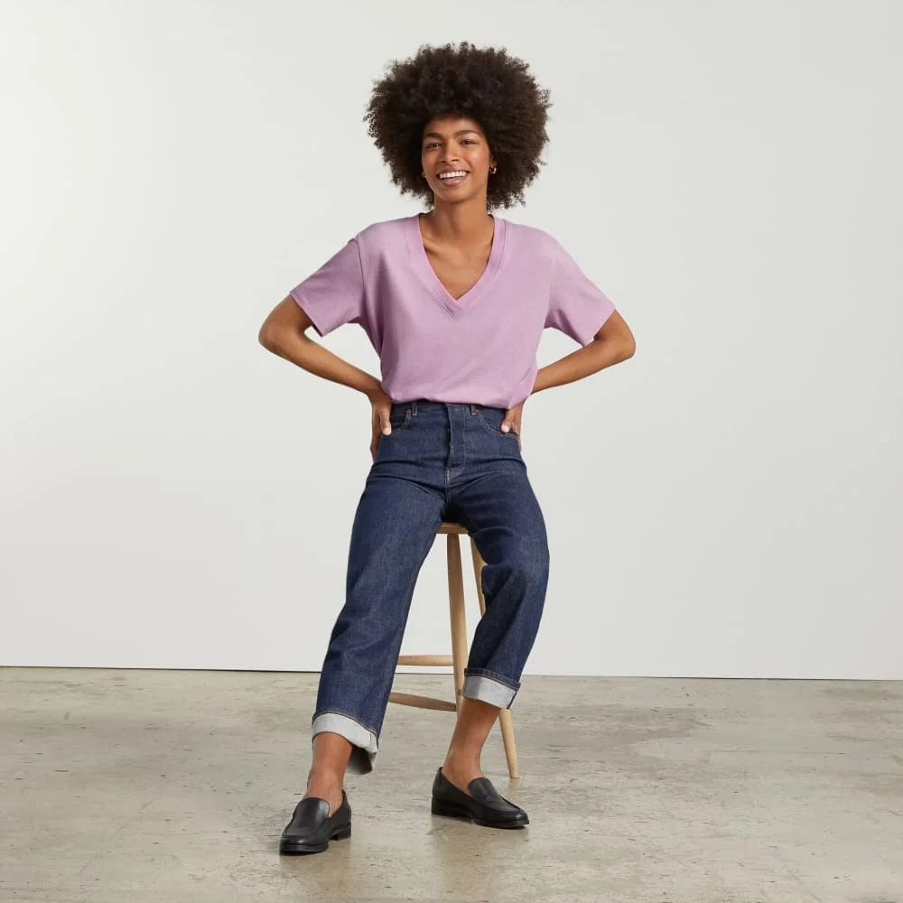 The Vintage V-Neck Hemp Tee | Lilac (4)