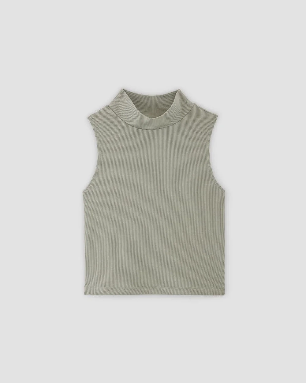 The Ribbed Mockneck Tank | Sage Green (2)