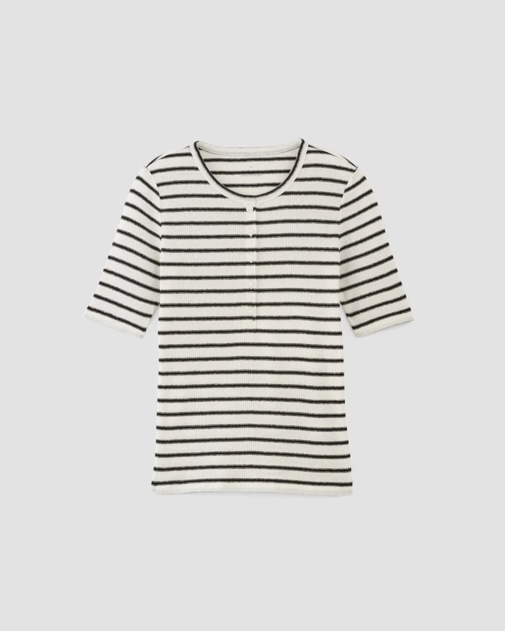 The Vintage Rib Henley | Bone / Black (5)