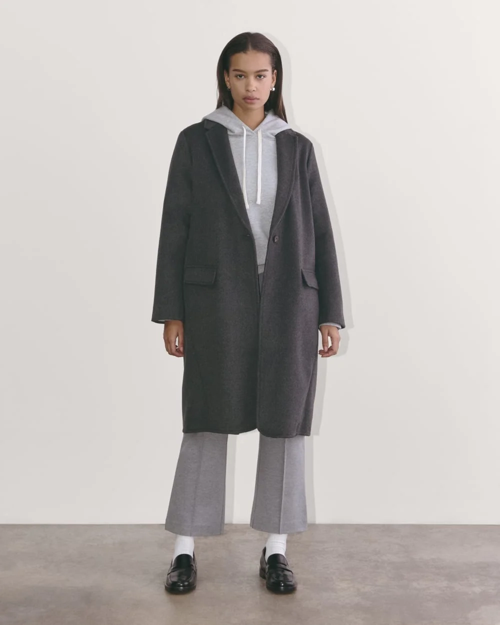 The Topcoat in Wool | Dark Charcoal Melange (5)