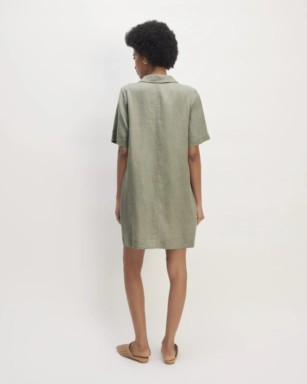 The Shirtdress in Linen | Sage Green (5)