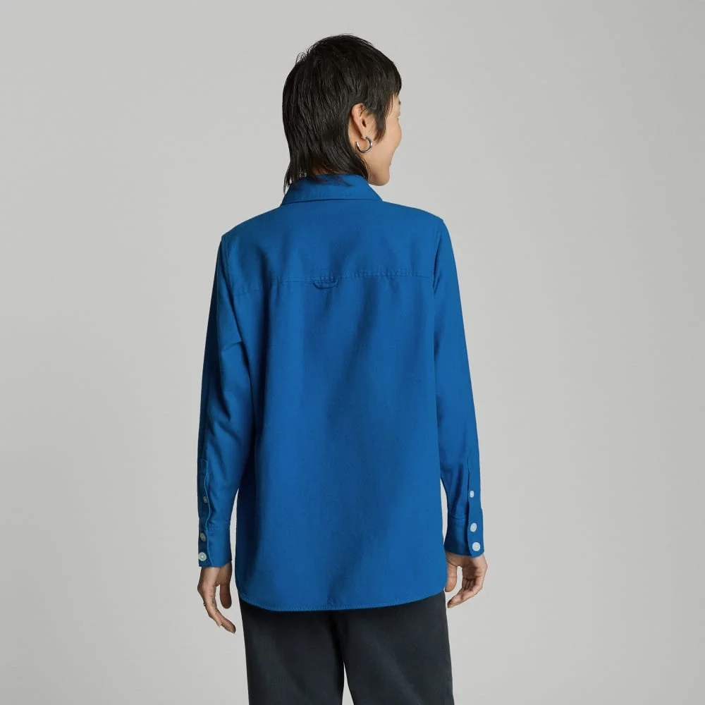 The Classic Cotton Flannel Shirt | Lapis Blue (8)