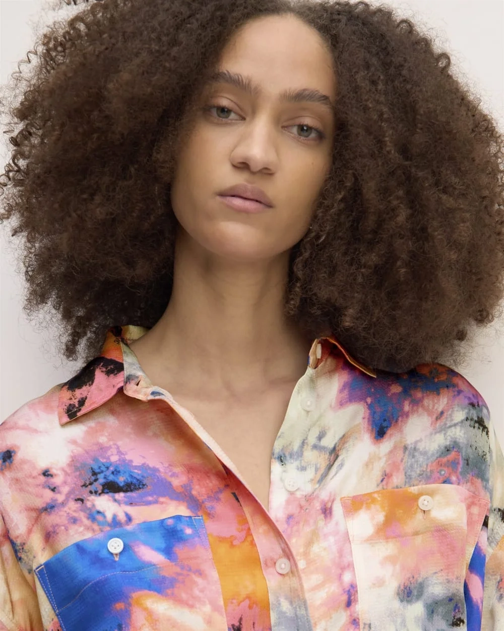 The Everlane x Marques' Almeida Satin Tie-Dye Shirt | Multi Tie-Dye (3)