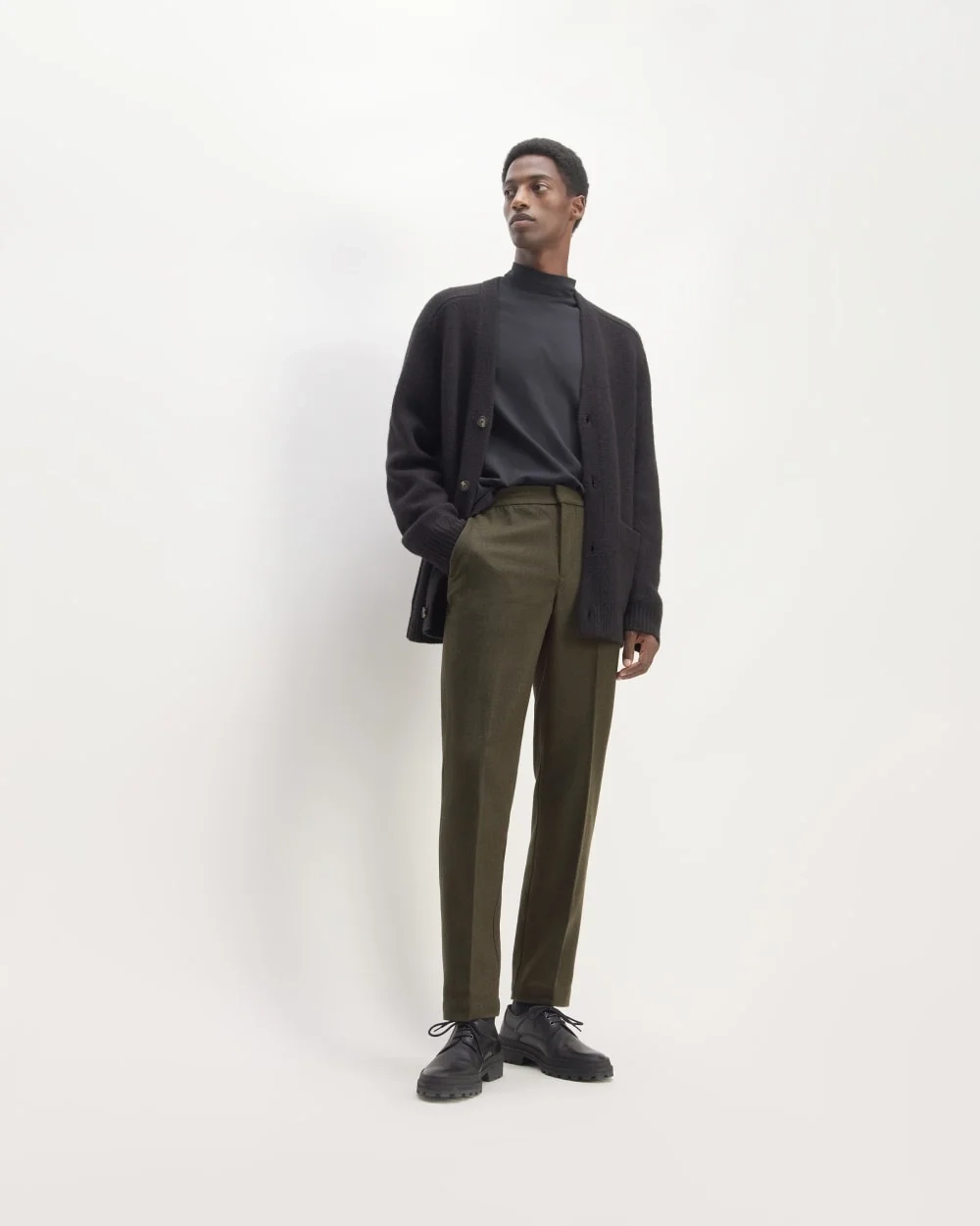 The Wool Flannel Pant | Dark Green (4)