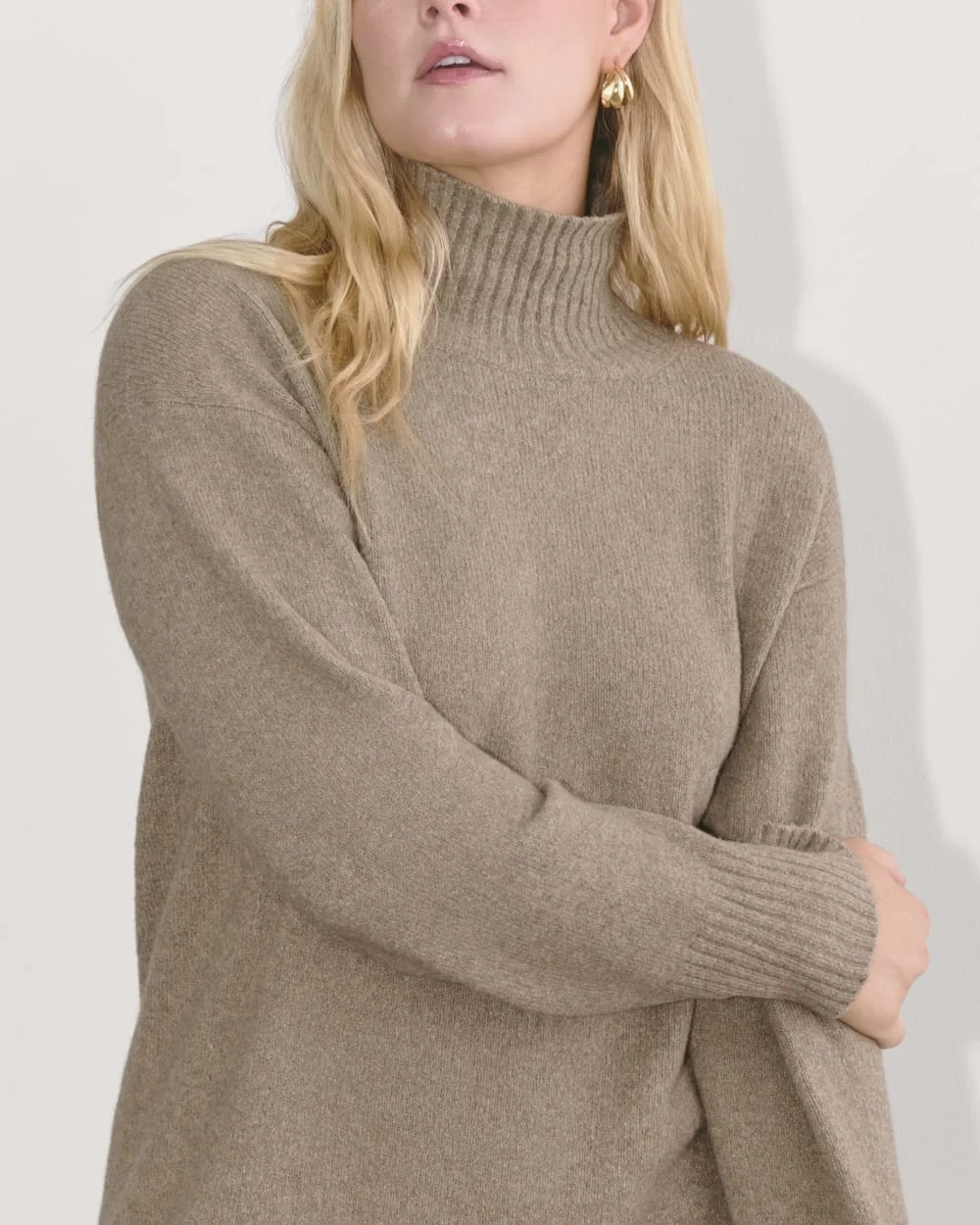 The Sweater Dress in Plush Cotton | Heather Taupe (3)