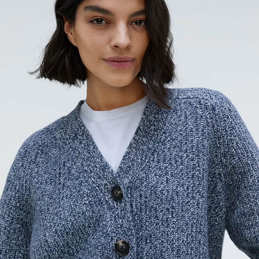 The Felted Merino Cardigan | Dark Mallard / Oat Twist (5)