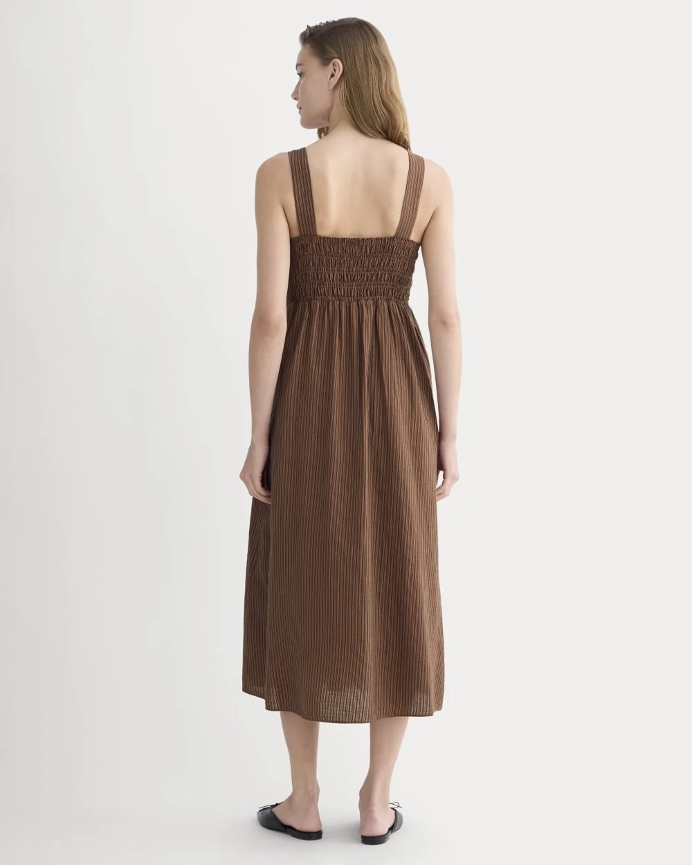 The Gauze Smock Dress | Carob Brown / Black (5)