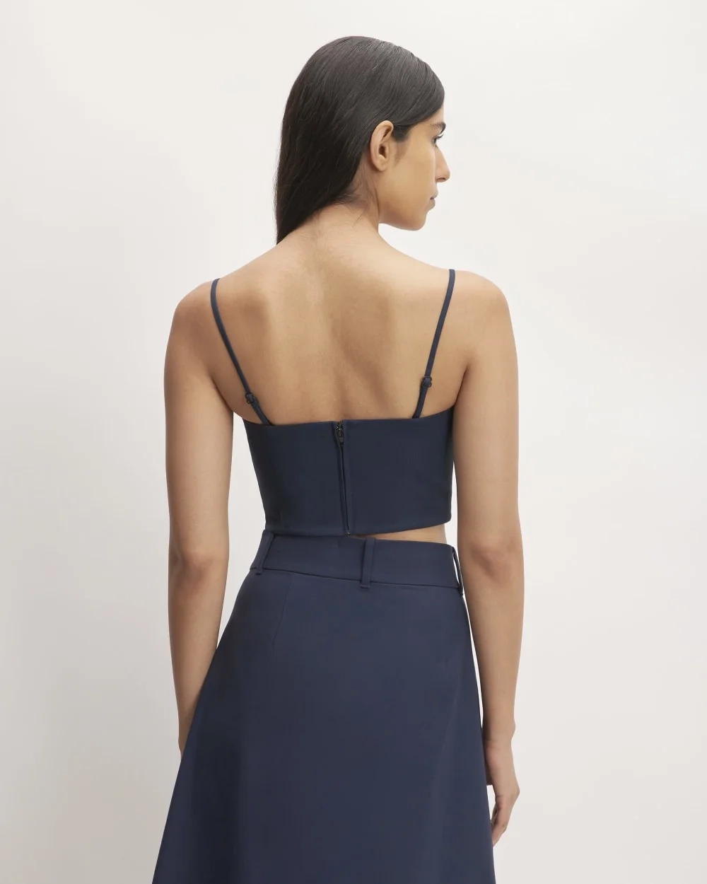 The Structured Cotton Bustier | Navy (3)