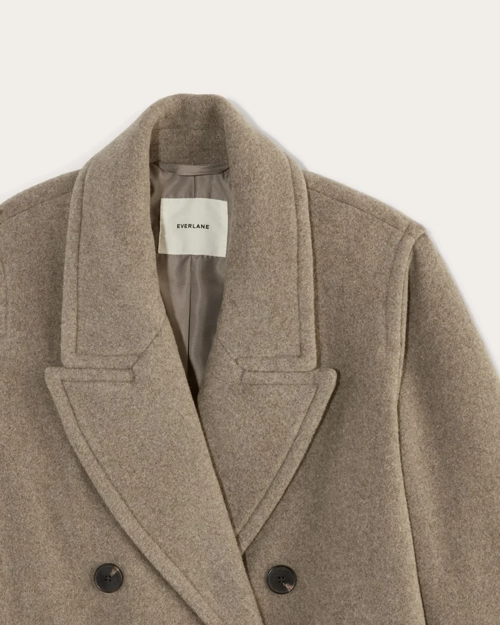 The Double-Breasted Coat in Wool | Heather Taupe (5)