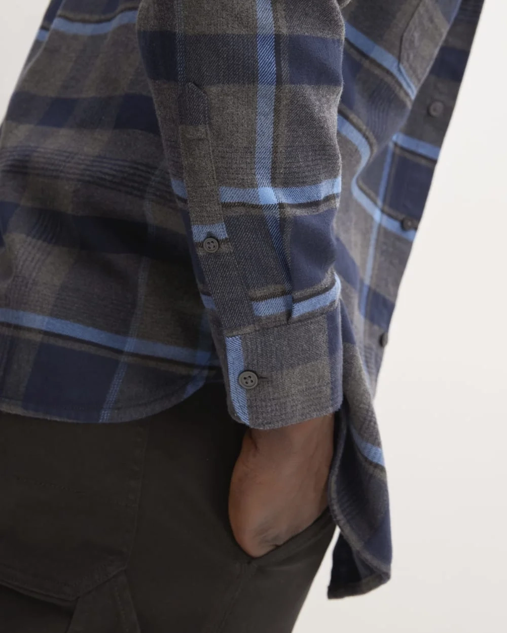 The Brushed Flannel Shirt | Heritage Blue / Black / Navy / Heather Charcoal (6)
