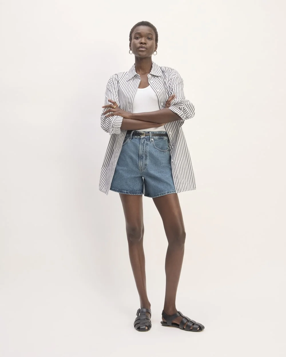The A-Line Denim Short | Mid Blue
