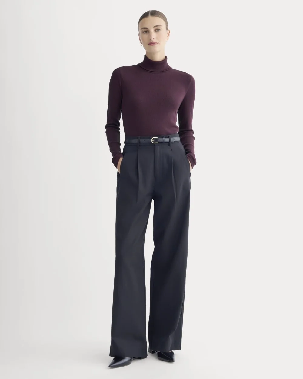 The Luxe Rib Turtleneck | Heathered Port Royale (4)
