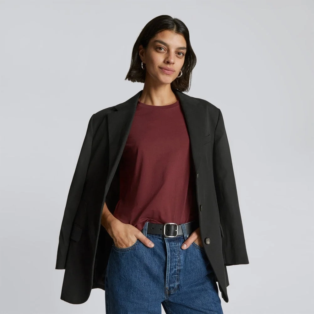 The Box-Cut Tee in Essential Cotton | Brandy | No Pocket (4)