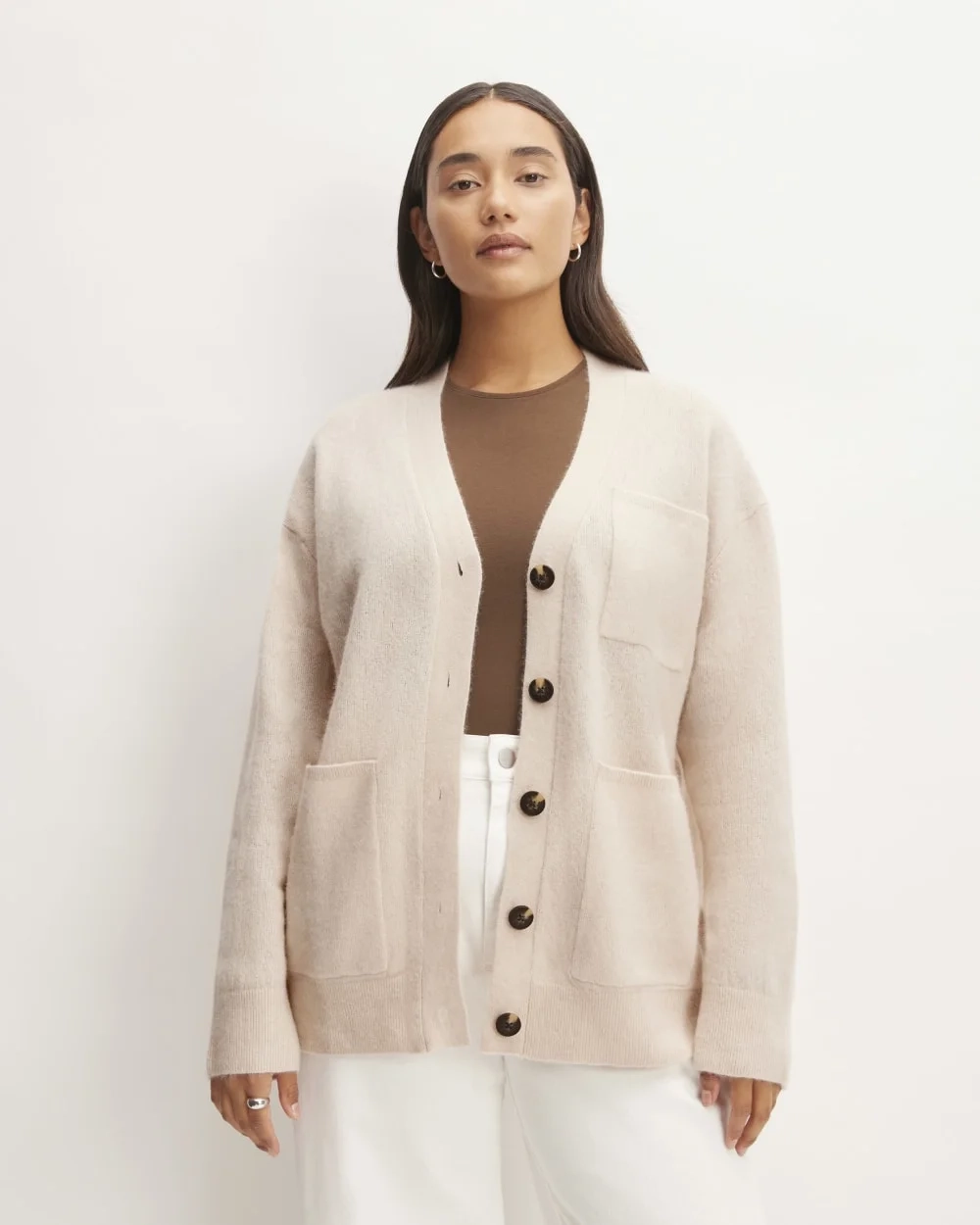 The Cozy-Stretch Relaxed Cardigan | Whisper Pink