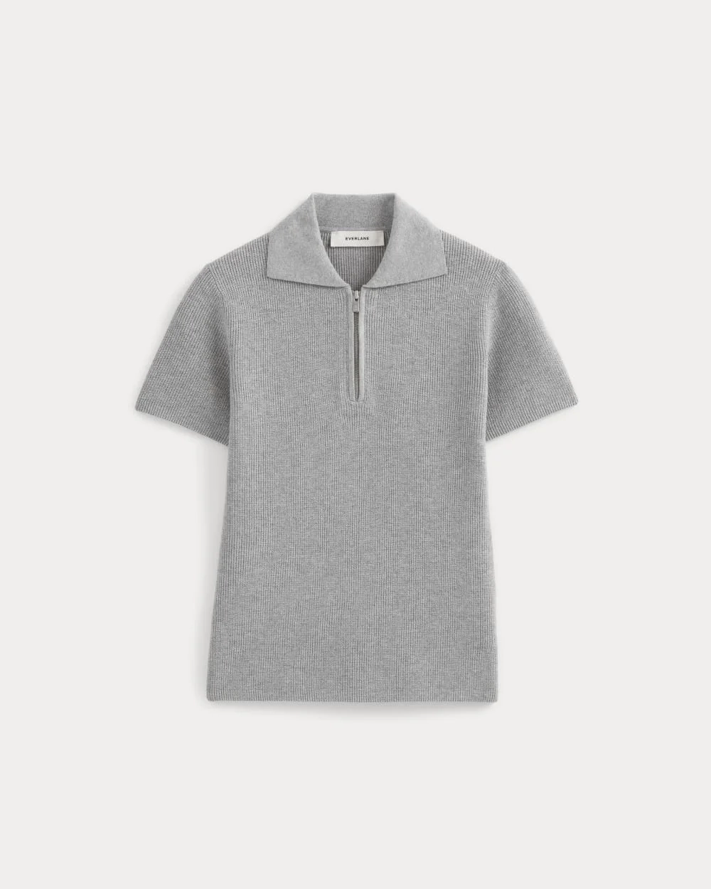 Knit Quarter-Zip Polo | Light Heathered Grey (5)