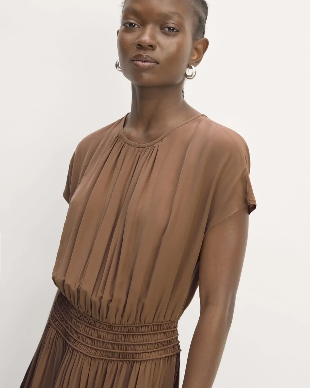 The Gathered Midi Dress | Carob Brown (6)