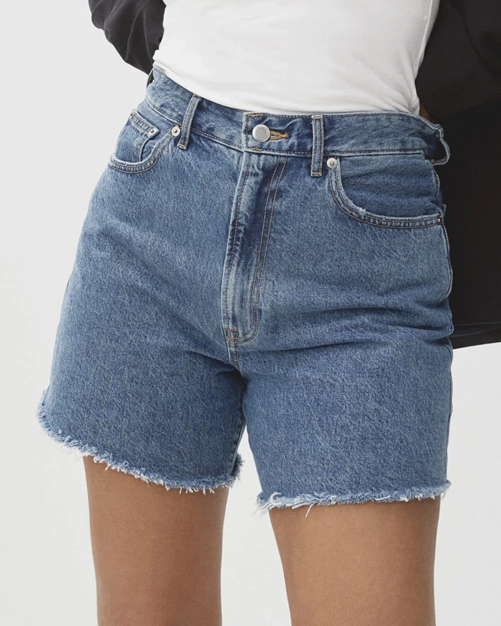 The A-Line Denim Short | Medium Indigo (8)