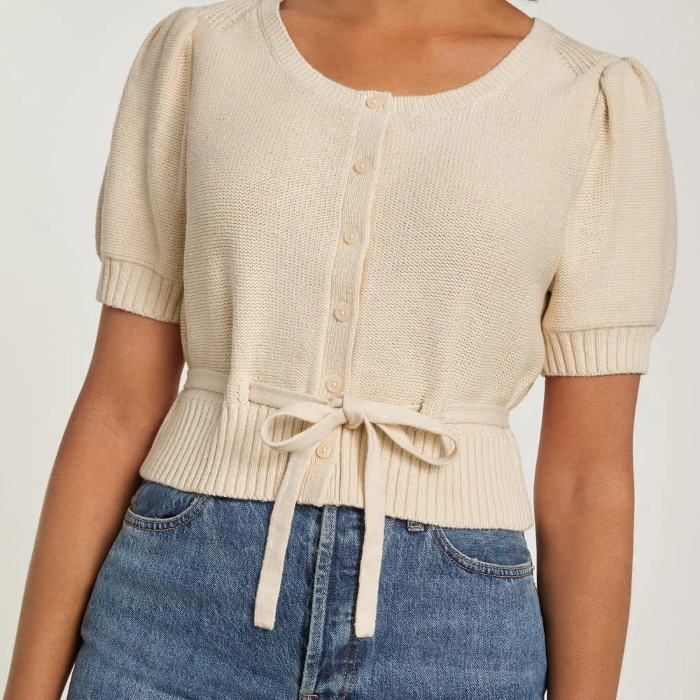 The Puff Sleeve Sweater Top | Parchment (4)