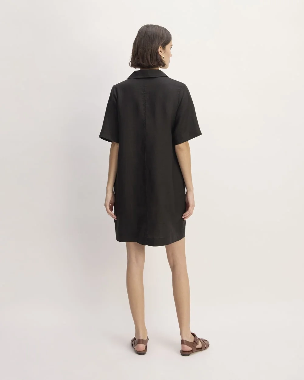The Shirtdress in Linen | Black (4)