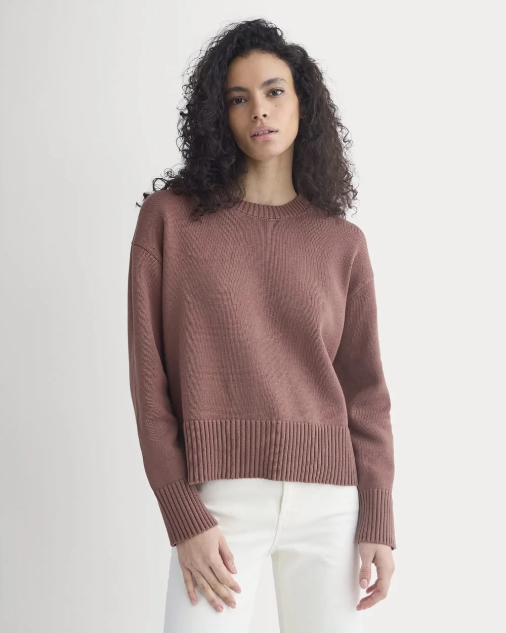 The Boxy Sweater in Everyday Cotton | Mocha (5)