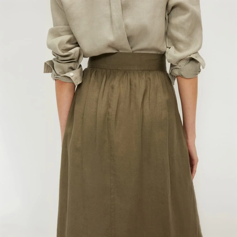 The Linen Wrap Skirt | Kalamata (4)