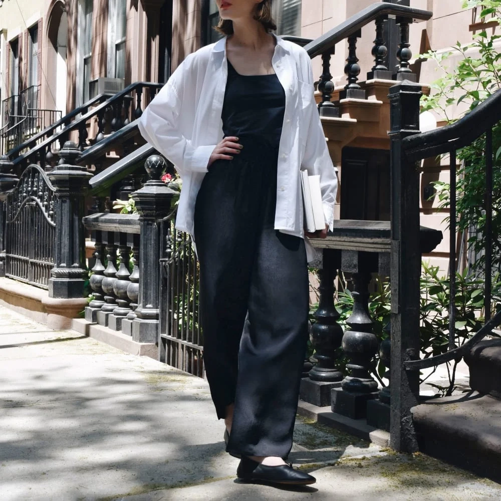 The Satin Pull-On Pant | Black (6)