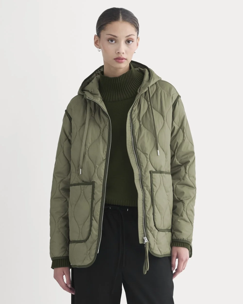 ReNew Quilted Hooded Liner | Lichen Green
