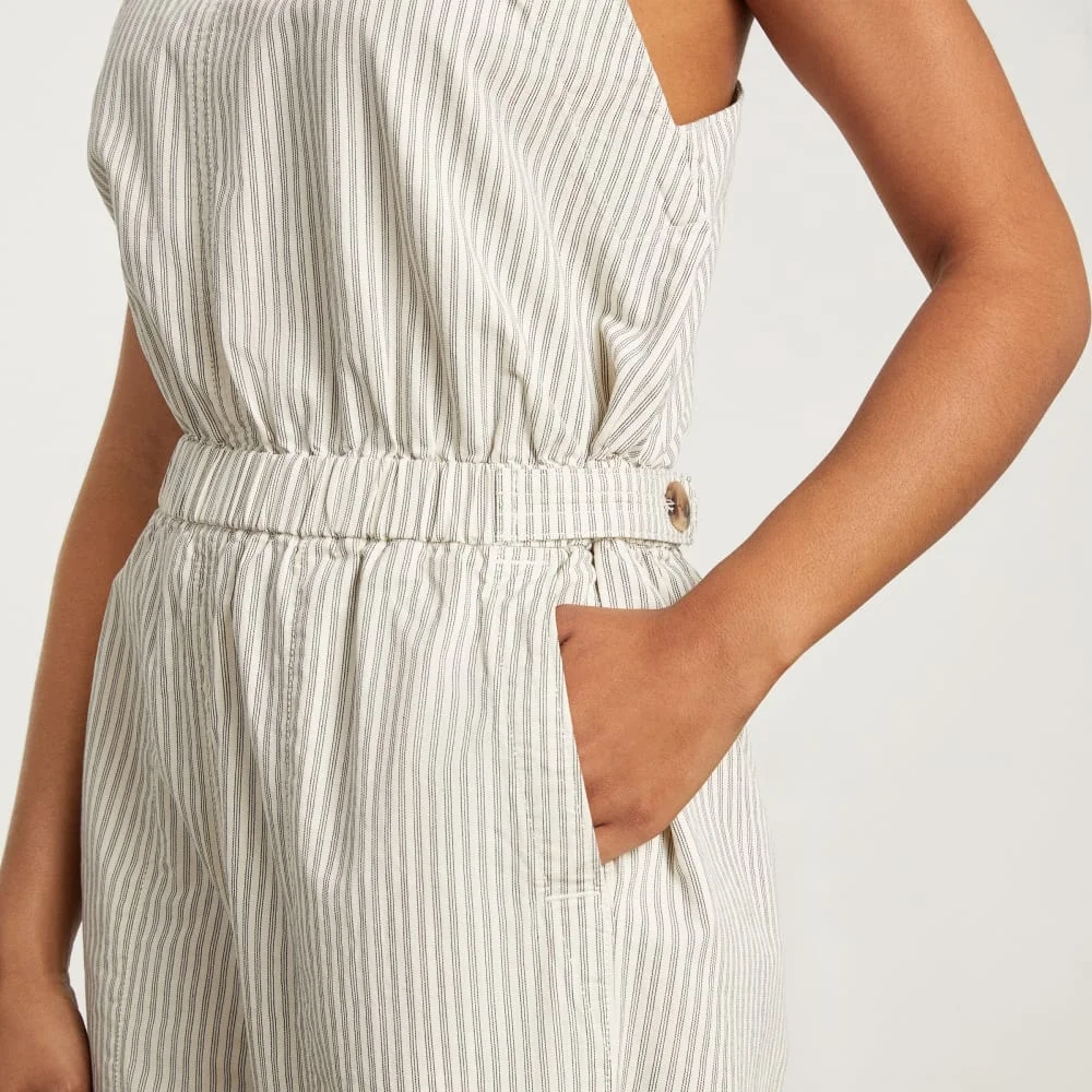 The Fatigue Apron Jumpsuit | Navy Stripe (4)