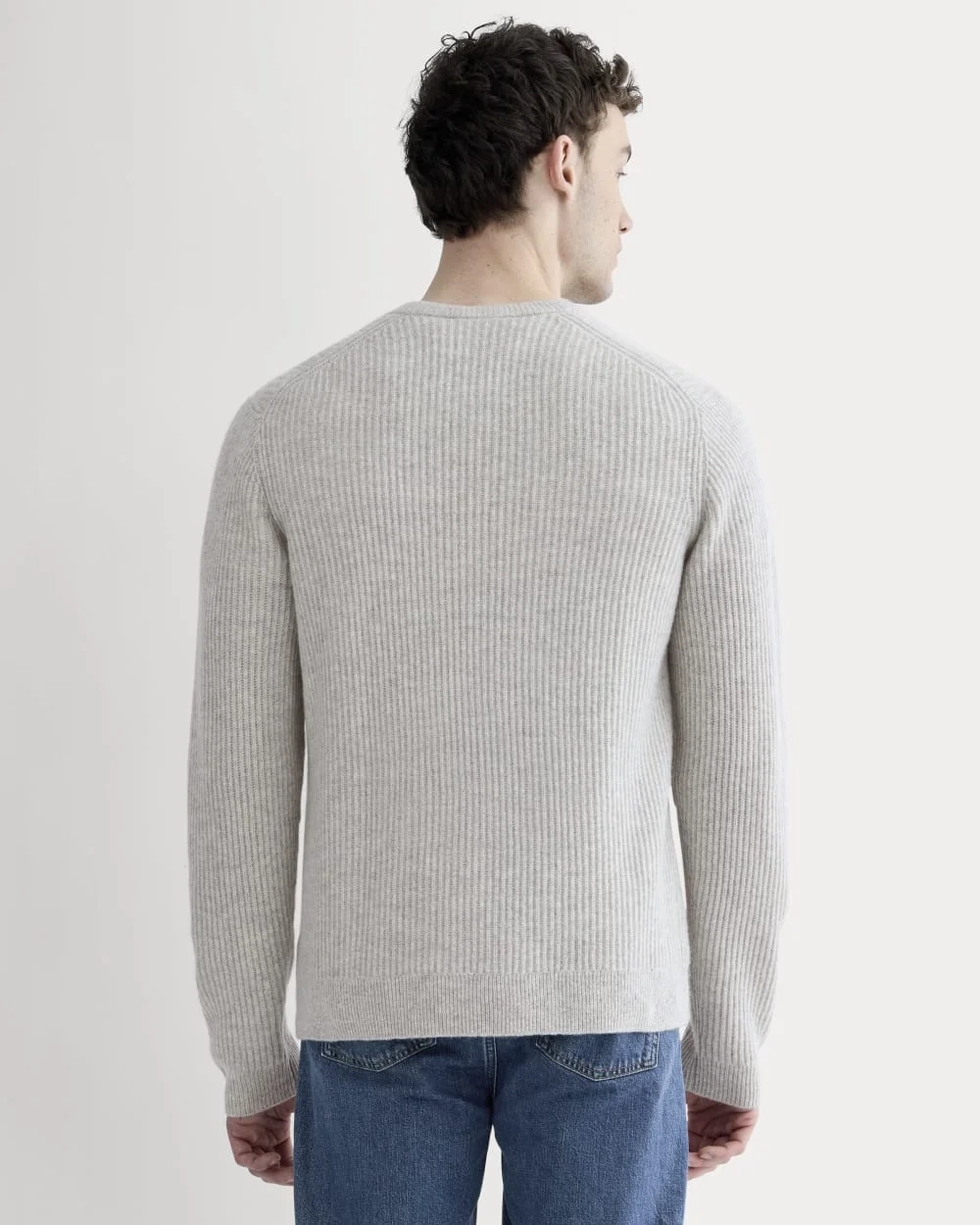 The Fisherman Crew in Wool Cashmere | Light Heather Grey (6)
