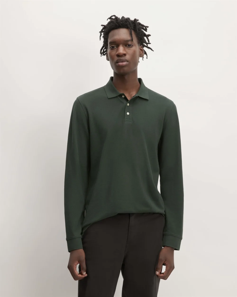 The Long-Sleeve Pique Polo | Scarab