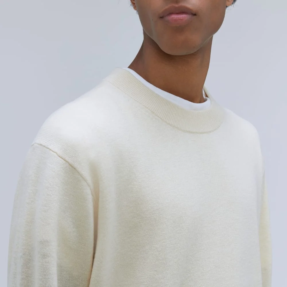 The Merino-Blend Crewneck Sweater | Off White (6)