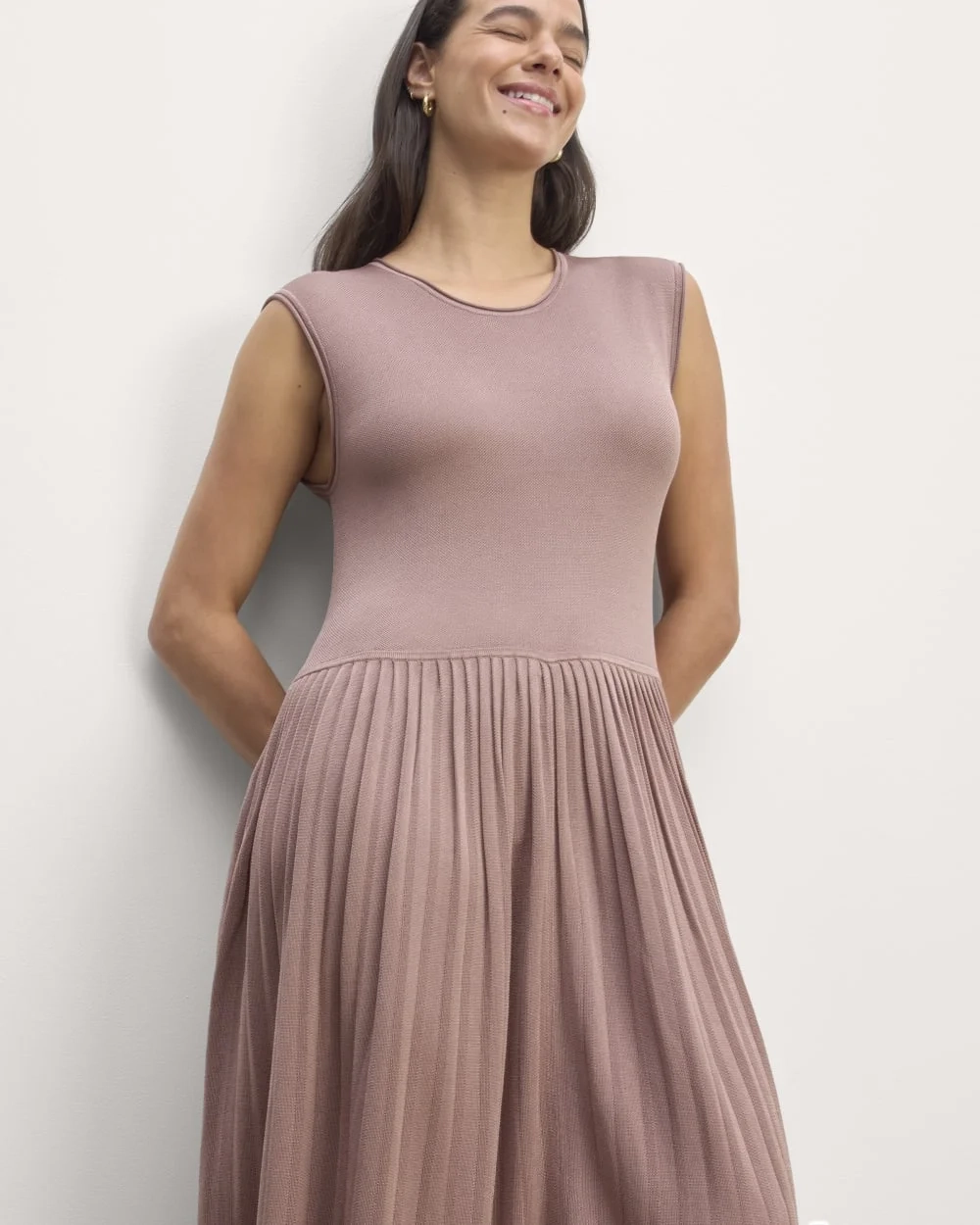 The Knit Pleated Dress | Dusty Rose (4)