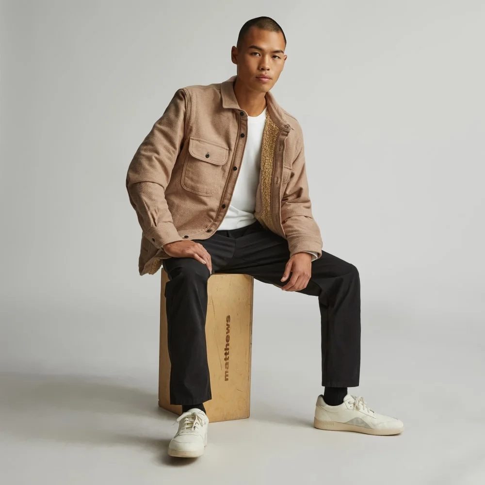 The ReNew Fleece-Lined Heavyweight Overshirt | Mushroom (4)