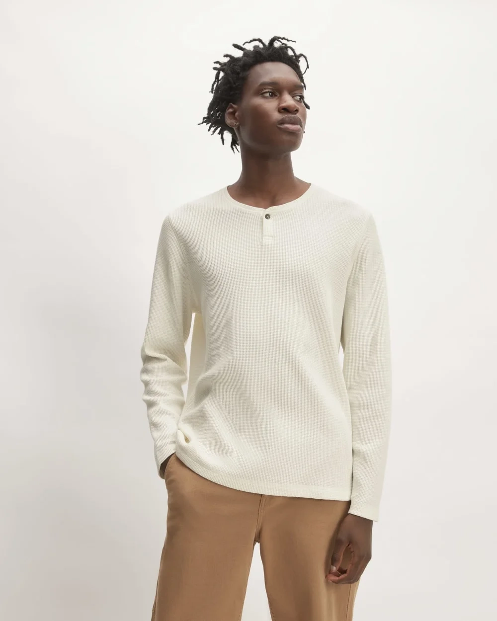 The Waffle Long-Sleeve Henley | Bone