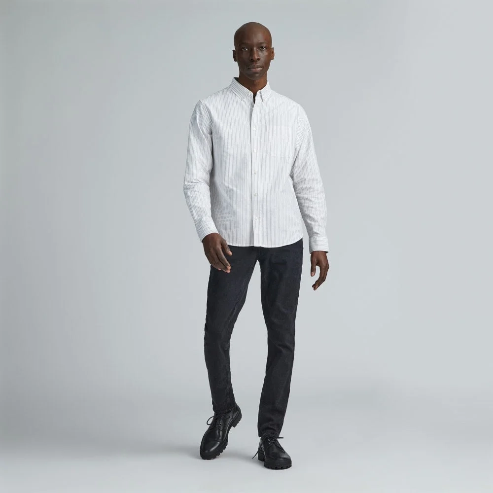The Classic Oxford Shirt | Canvas / Mauve / Chocolate | Tall (3)