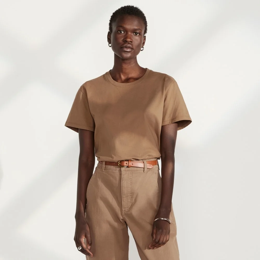 The Box-Cut Tee in Essential Cotton | Toasted Coconut | No Pocket (6)