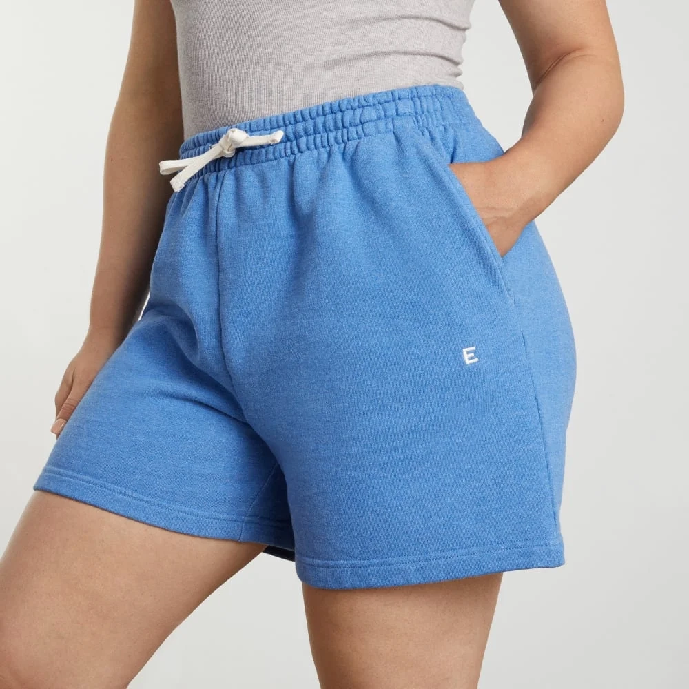 The Track Long Sweatshort | Heathered Denim (5)