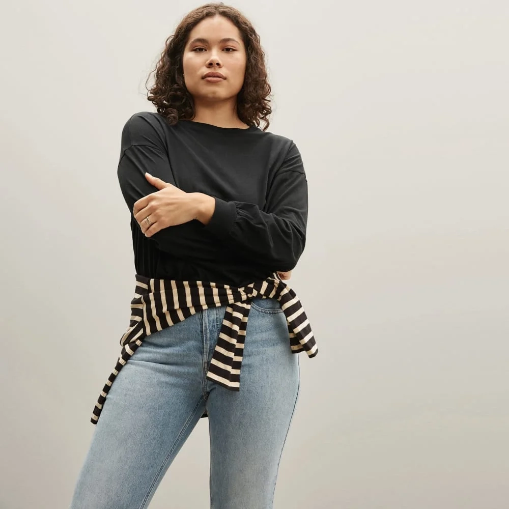 The Organic Cotton Long-Sleeve Tee | Black (5)
