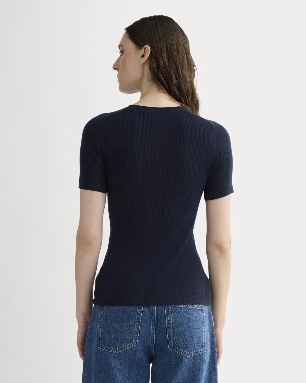 The Sweater Tee in Ultrasoft Merino | Navy (6)